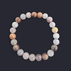 Flower Agate Gemstone Bead Bracelet 8mm
